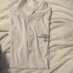 The Montgomery Dubai Men's White Short Sleeve Polo
